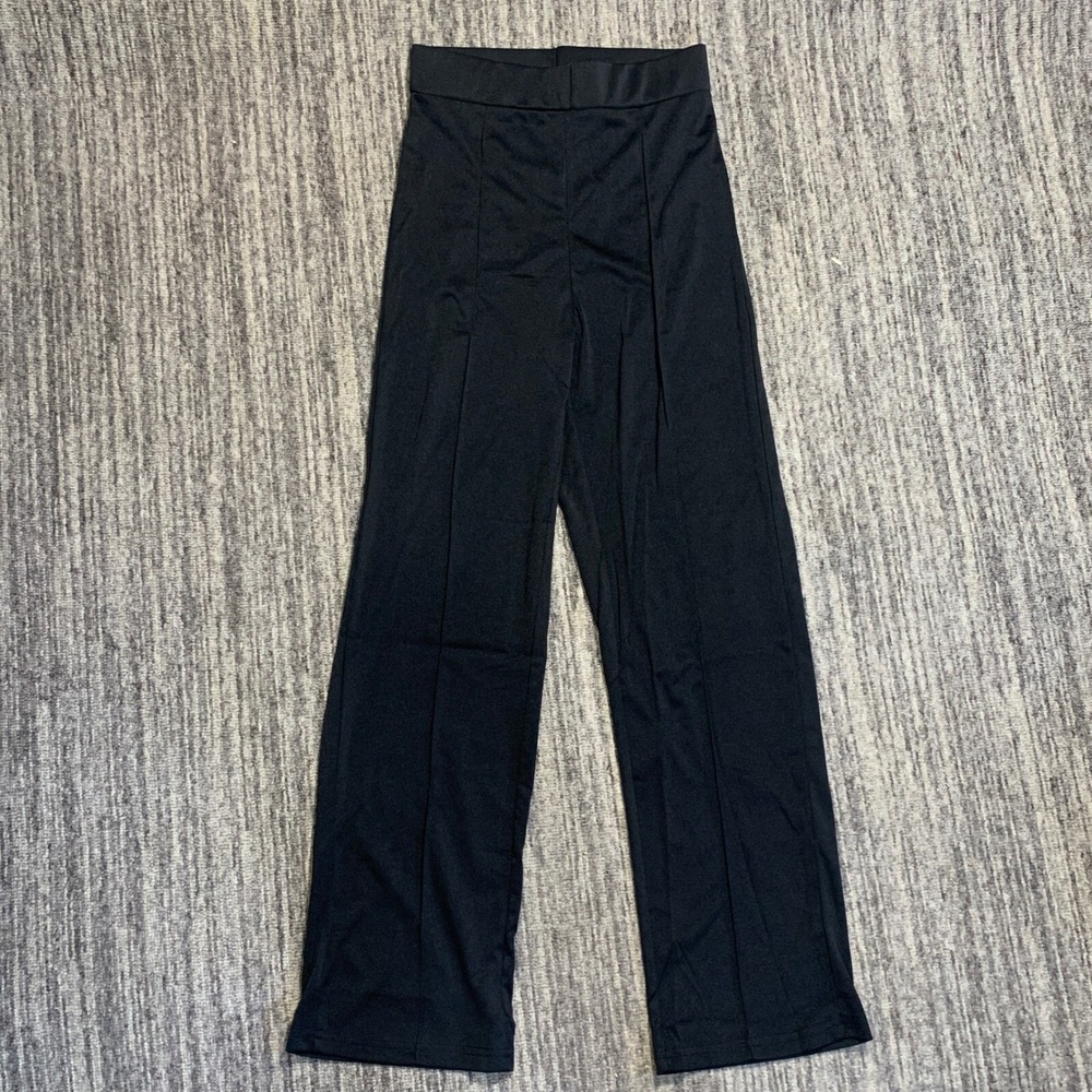 New Size Medium‎ High Waist Wide Leg Dress Pants Stretch Casual Lounge Black